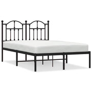 Letto matrimoniale | Letto per adulti | Giroletto con Testiera in Metallo Nero 120x190 cm