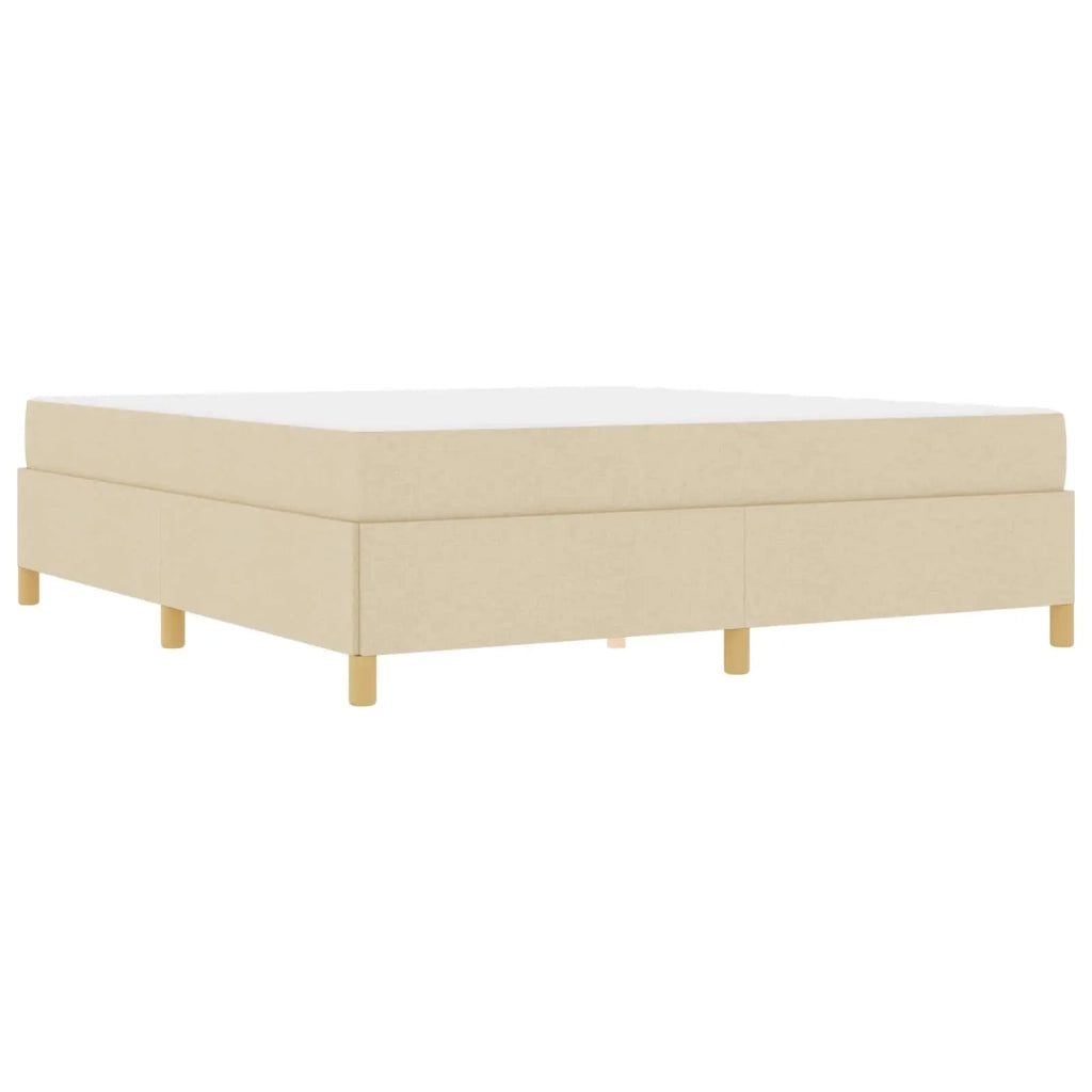 Struttura del letto con materasso Crema 180 x 200 cm Tessuto