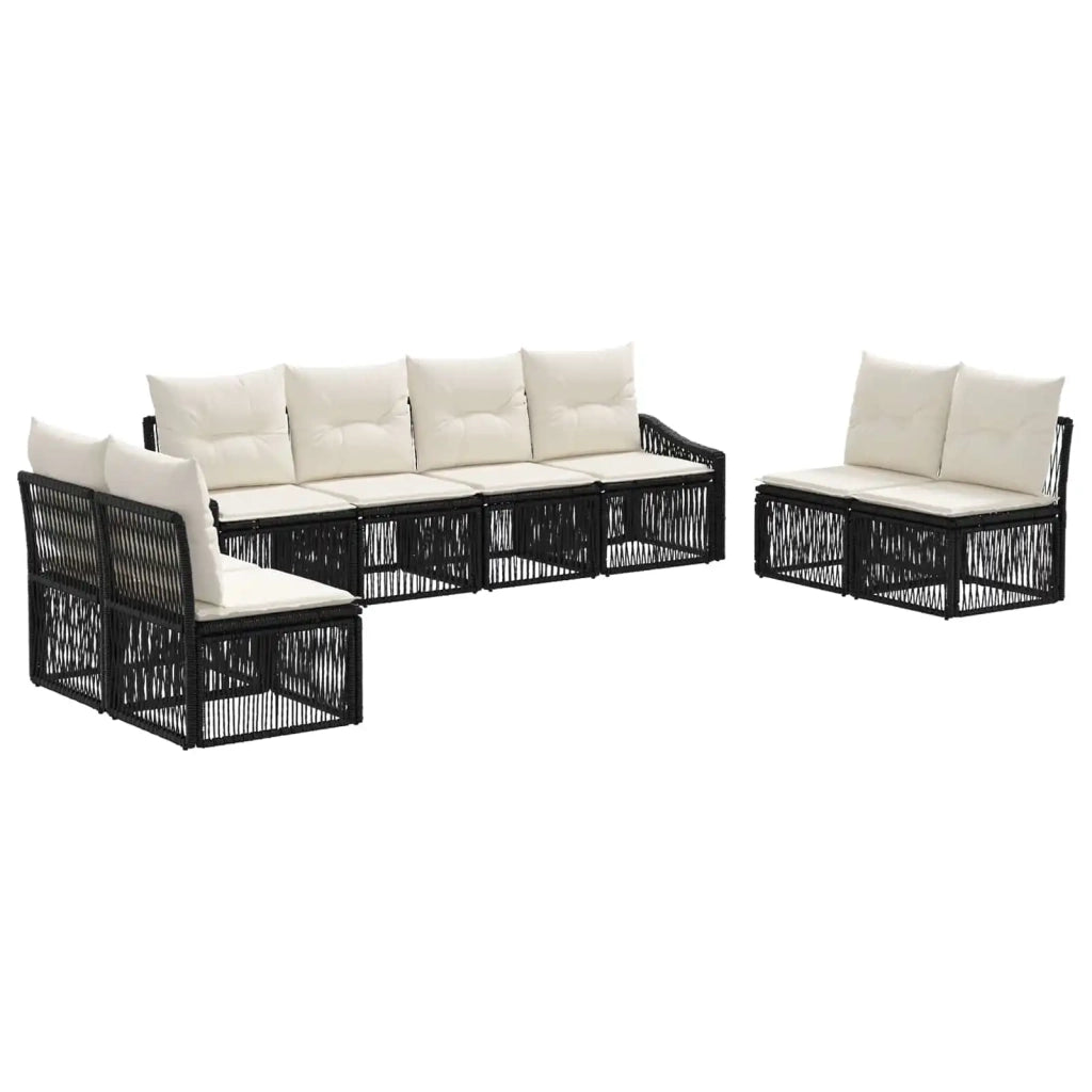 Set Divano da Giardino 8 pcs Nero polyrattan 3435979