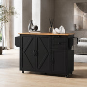CARRELLO CUCINA MULTIFUNZIONALE 120x43,2x92 cm MDF Nero