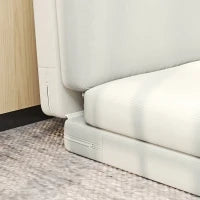 Poltrona Letto in Velluto, 75x268x18 cm, Crema