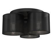 Plafoniera loft rotonda 3 luci E27 nera metallo Luminex