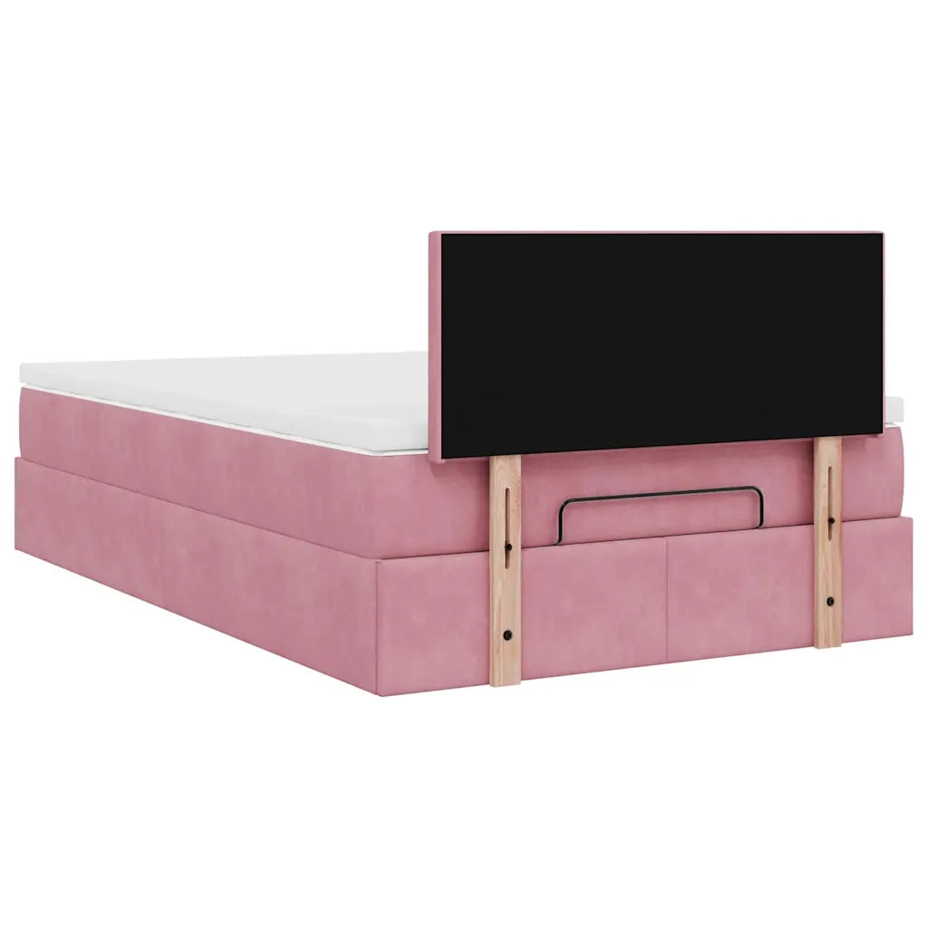 Pouf Letto con Materasso Rosa 120x190 cm Velluto 3311692