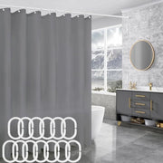 Douchegordino Acquastato e Lavabile 180x200 cm - PEVA - Resistente alla Muffa e Rapido all'Assorbimento - Con 13 Anelli per Douchegordino - Douchegordino Grigio