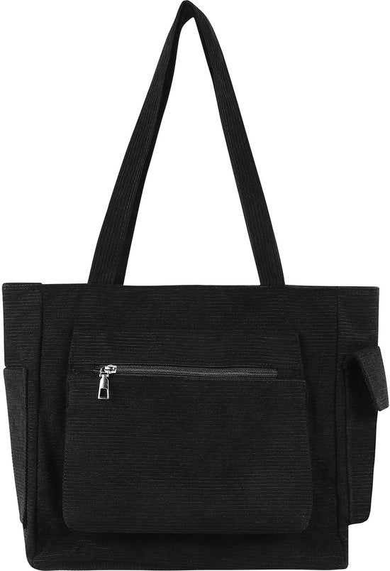 Tas a strisce corda in tessuto, shopper grande per donna, borsa da spalla grande con chiusura a rilascio rapido per donna, grande borsa da spiaggia con chiusura a rilascio rapido per donna (nero)