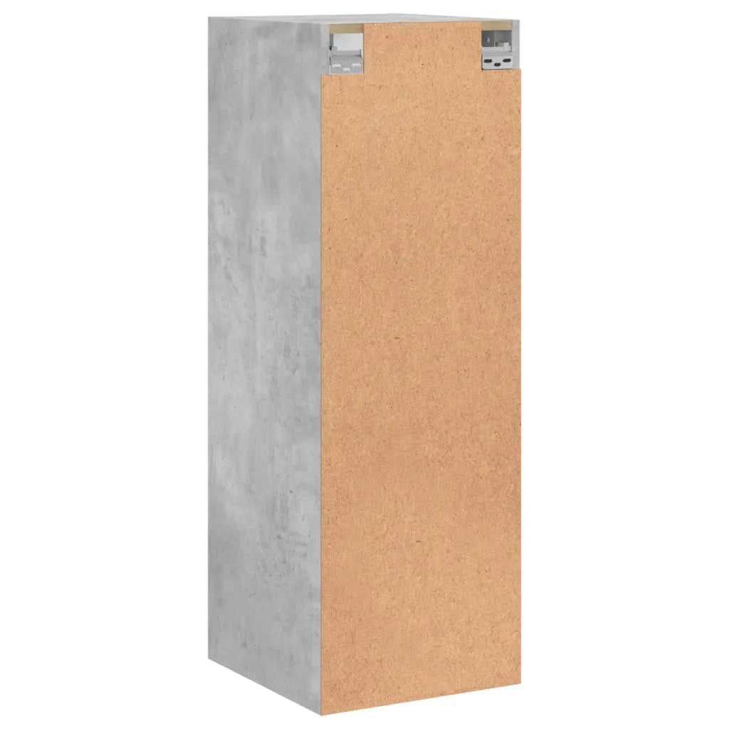 Armadietto a Muro | Mobile a Muro con Ante in Vetro Grigio Cemento 35x37x100 cm
