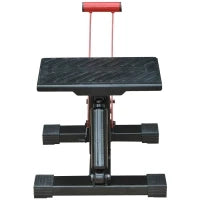 Cavalletto Alzamoto ad Altezza Regolabile con Manovella, in Acciaio e Gomma, 28x17.5x24.5-35.5 cm, Nero e Rosso