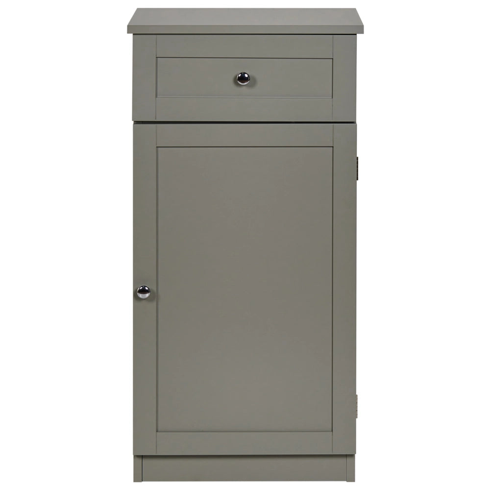 Mobile da bagno in MDF grigio con ripiani e cassetto, stile tradizionale