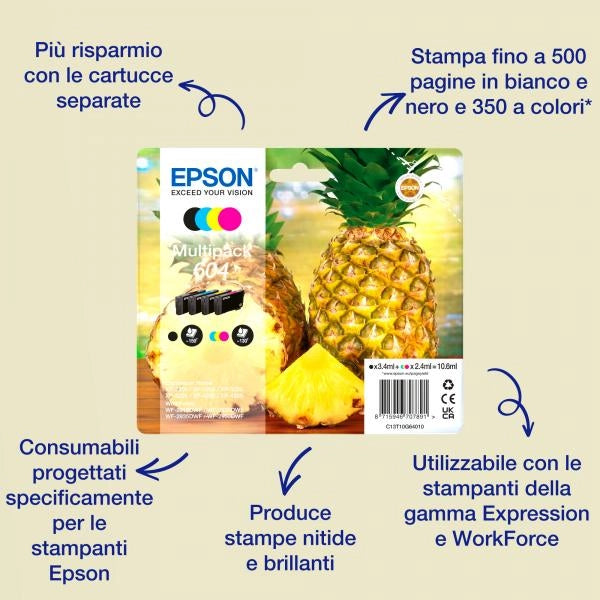 CARTUCCIA EPSON T604 ANANAS NERO ORIGINA
