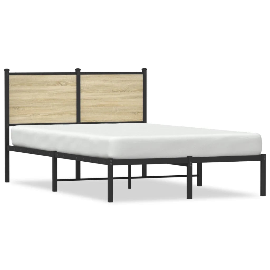 vidaXL Giroletto senza Materaso in Metallo Rovere Sonoma 120x190 cm