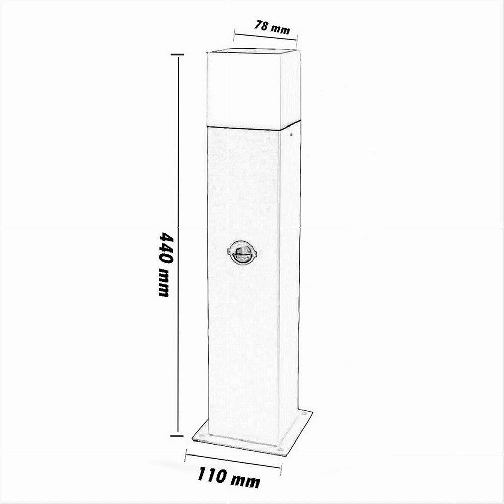 Trade Shop - Lampione Esterno Con Sensore Movimento E27 Lampada Da Terra Lampioncino Ip44 H440 - Bianco