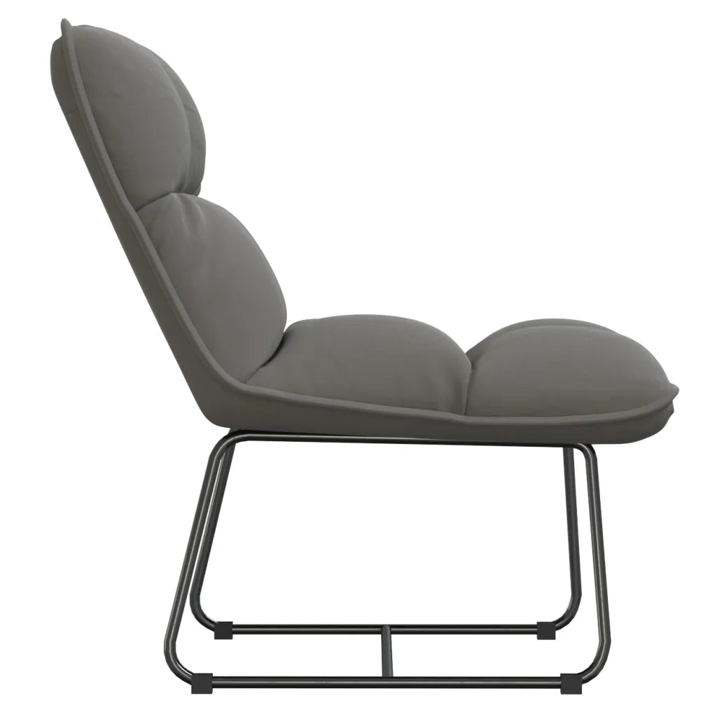 Poltrona con Struttura in Metallo Grigio Chiaro in Velluto 336532