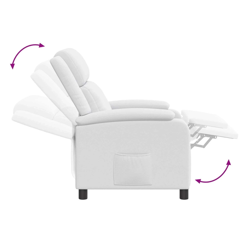 Divano Sedia-Poltrona reclinabile Bianco Similpelle 600880