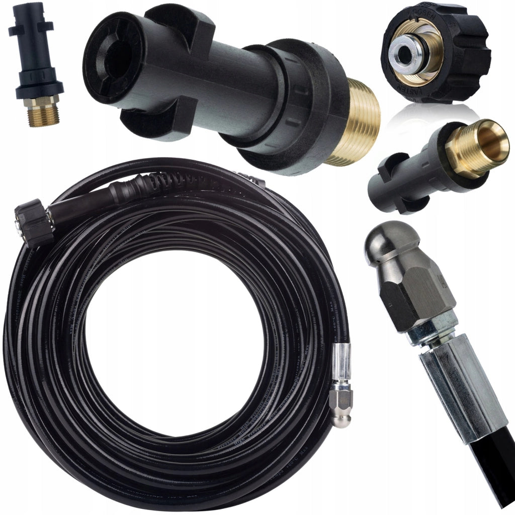 Tubo di Pulizia Fognature 40m M22 – Compatibile con Idropulitrice Kärcher K2-K7 | Alta Pressione 200 Bar