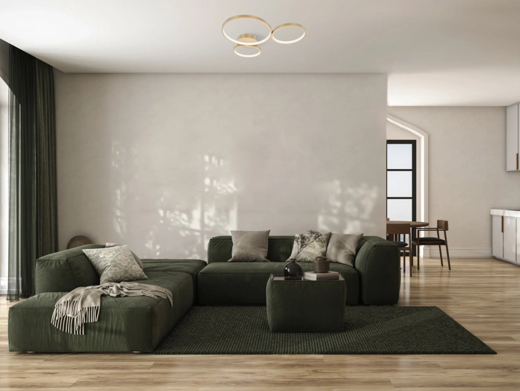 Plafoniera LED oro moderna 3 anelli 40W Italux MAVER