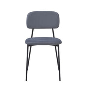 Set 4 Sedie Shen in vellutino grigio e gambe in metallo nero 44x49x78H
