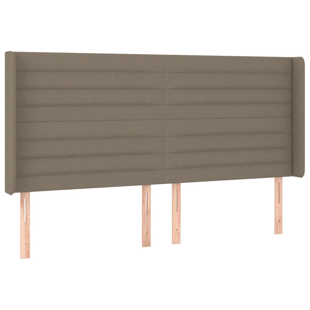 Letto a Molle con Materasso e LED Tortora 160x200 cm in Tessuto