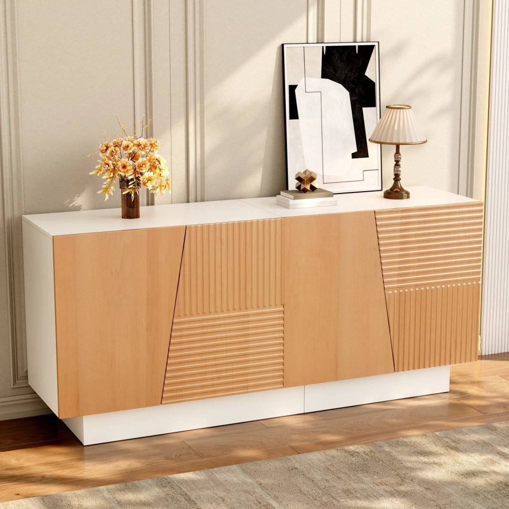 Credenza moderna 160 cm a 4 ante con ripiani regolabili