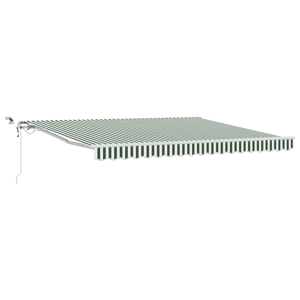 Gazebo Retrattile Automatico con LED Verde e Bianco 400x300 cm