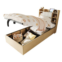 Letto-Xylo-90x200 cm-idraulico, USB-C, legno naturale