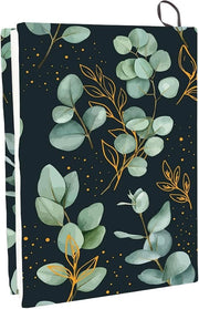 Notebook con copertina verde rigida con disegno fogliame - Lavabile e riciclabile - Nylon poliestere - 22,9 x 45,7 cm - Copertina elastica - Adatto per studenti