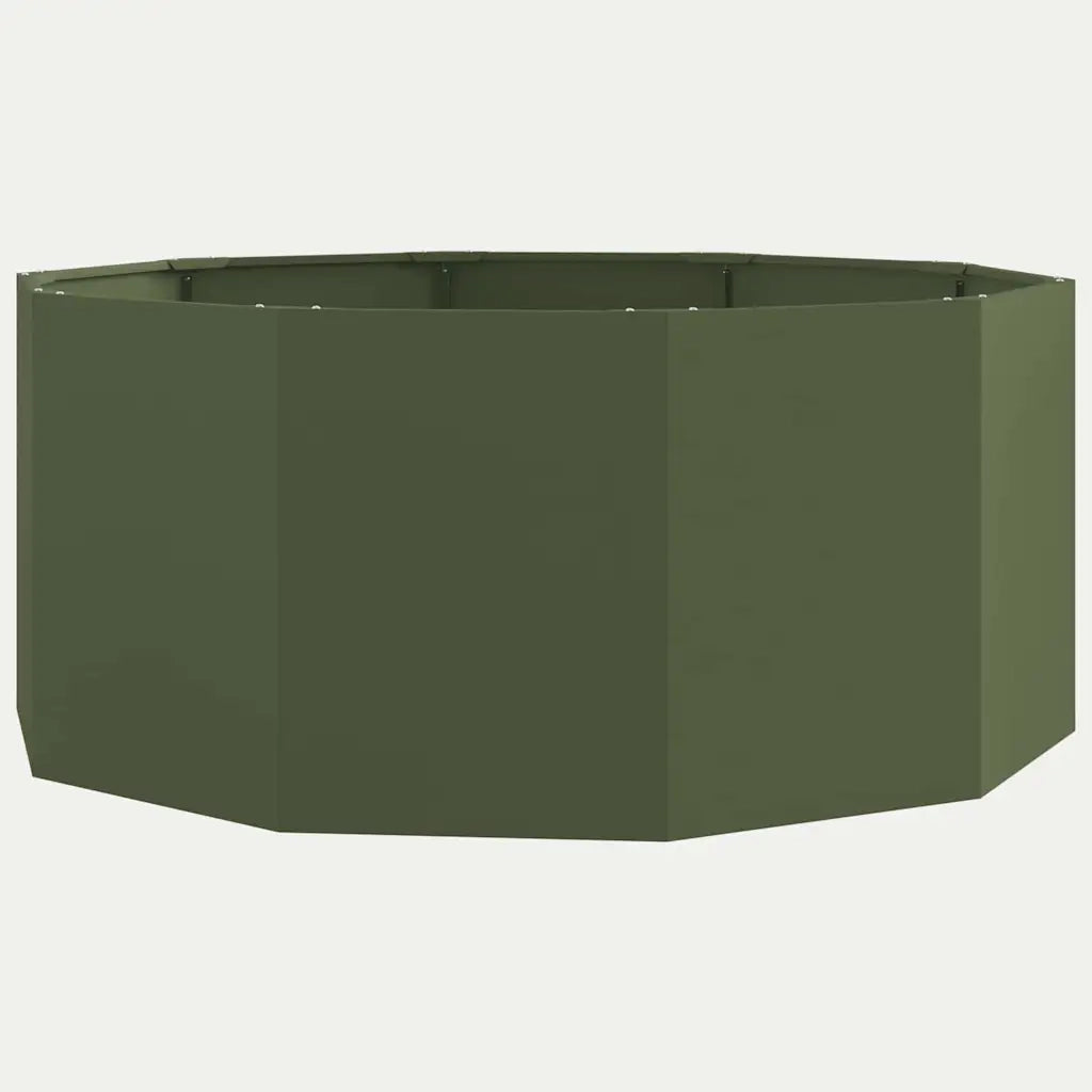 Fioriera | Cassetta per fiori | Vaso Verde oliva 120 x 120 x 50 cm Acciaio