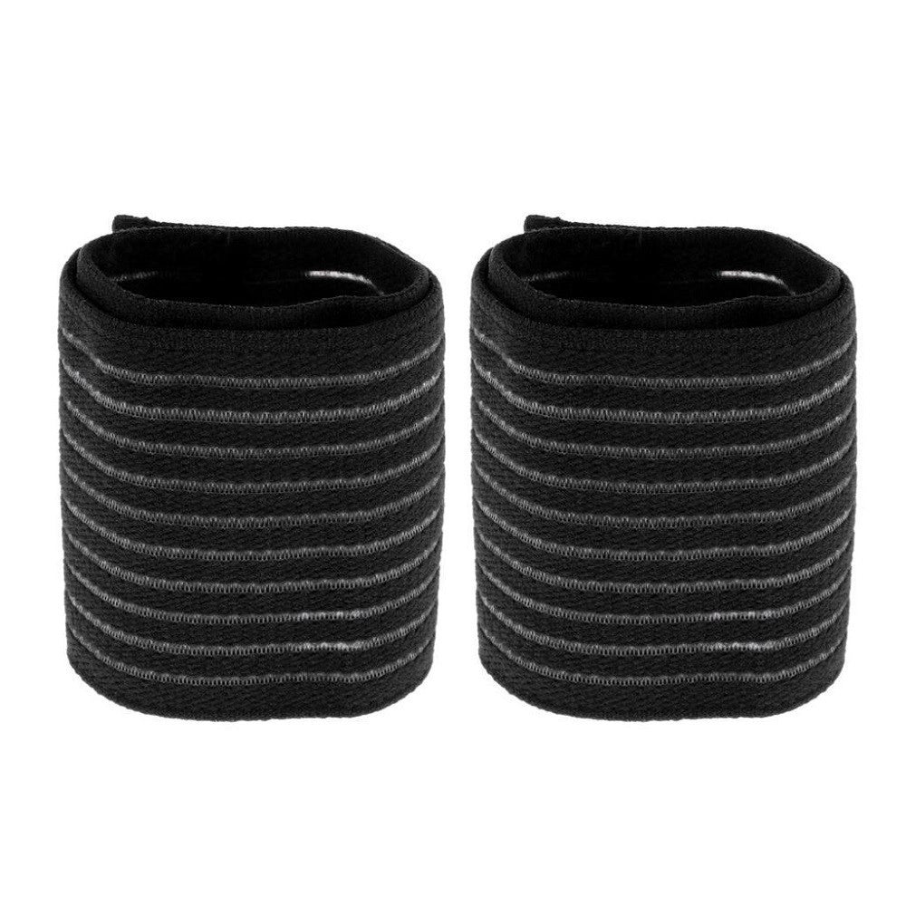 Trade Shop - Polso Benda Polsiera Fasciatura Di Supporto Polsino Elastico Accessori Nero -