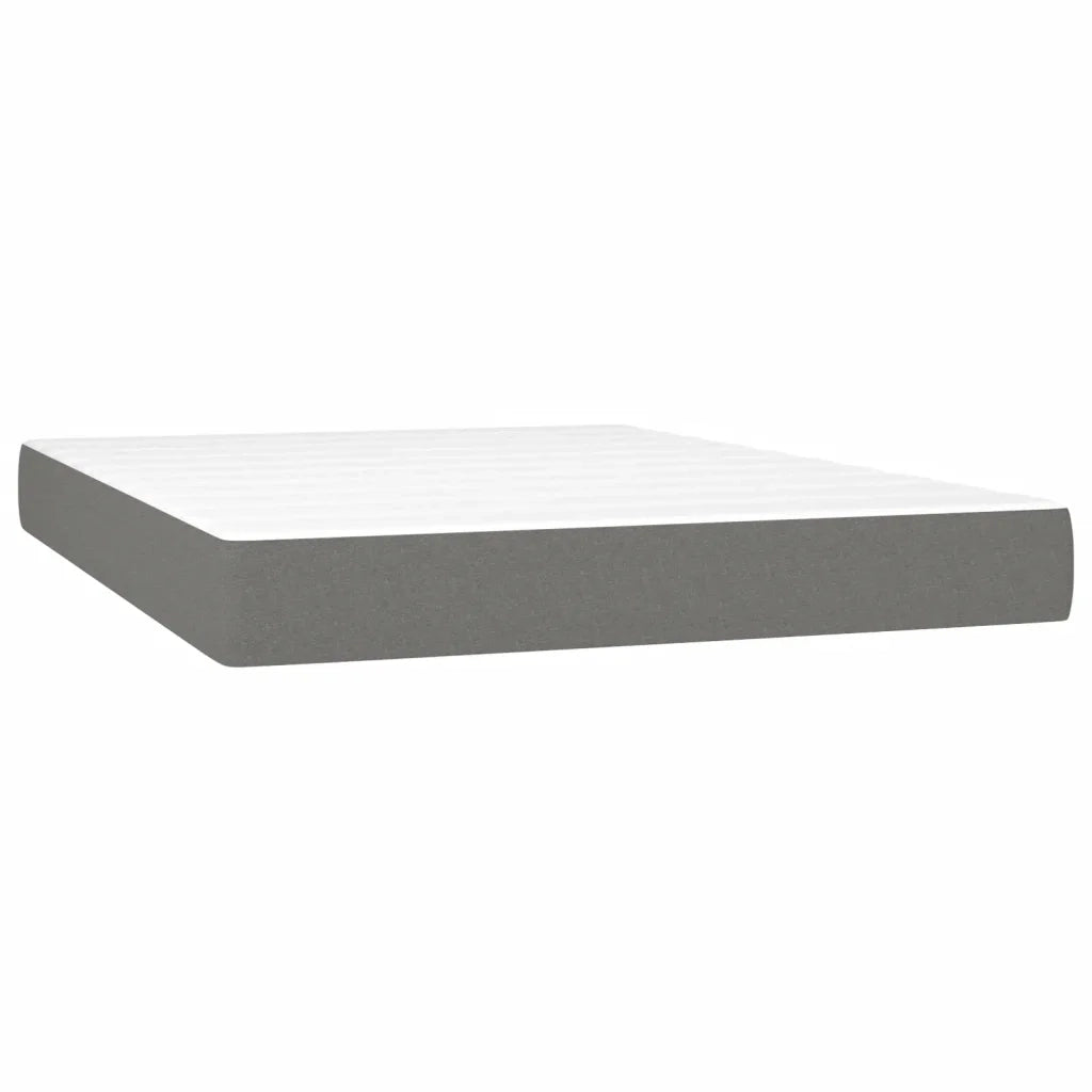 Giroletto a Molle con Materasso Grigio Scuro 140x200cm Tessuto 3132234