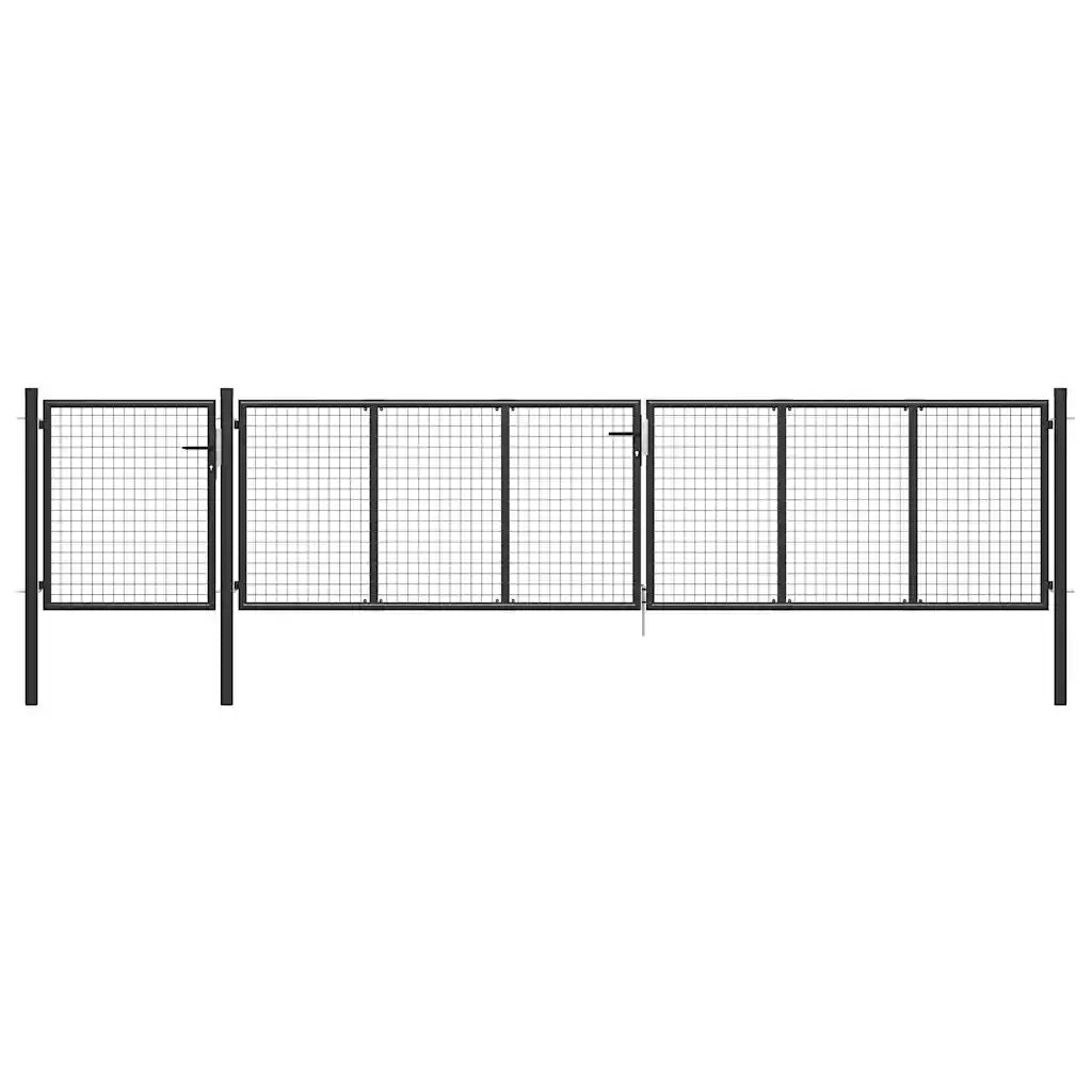 Cancello per Giardino in Acciaio 500x75 cm Antracite