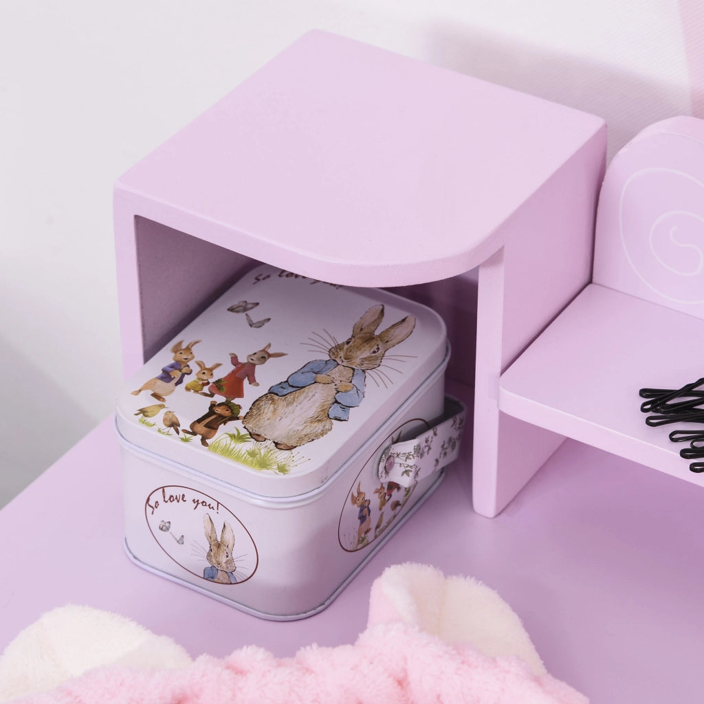 Tocador Principessa con Specchio e Sgabello per Bambine ¨C zephmum ¨C Legno Rosa 60x34x93 cm