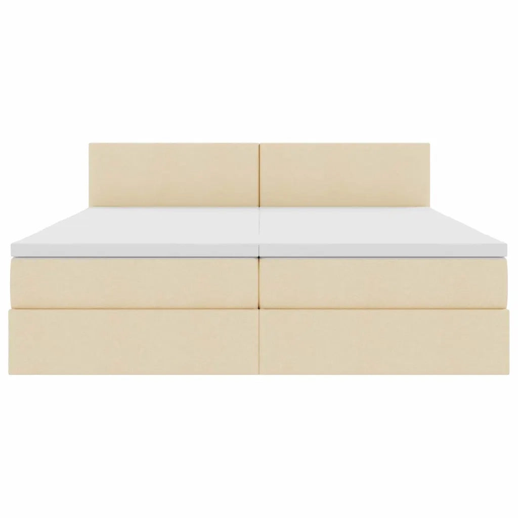 Letto con Contenitore Crema 180 x 200 cm Pelle Sintetica 3370917