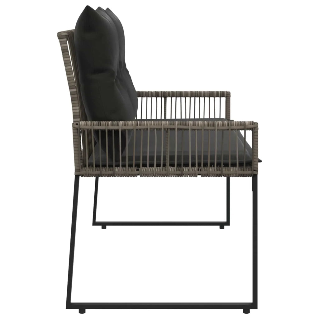 Panchina da esterno 4 pcs Grigio e Grigio Scuro polyrattan