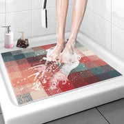 Mat antiscivolo per doccia con fori di scarico, luffa in PVC, mat per massaggi in zone umide, evaporativo, 60 x 60 cm