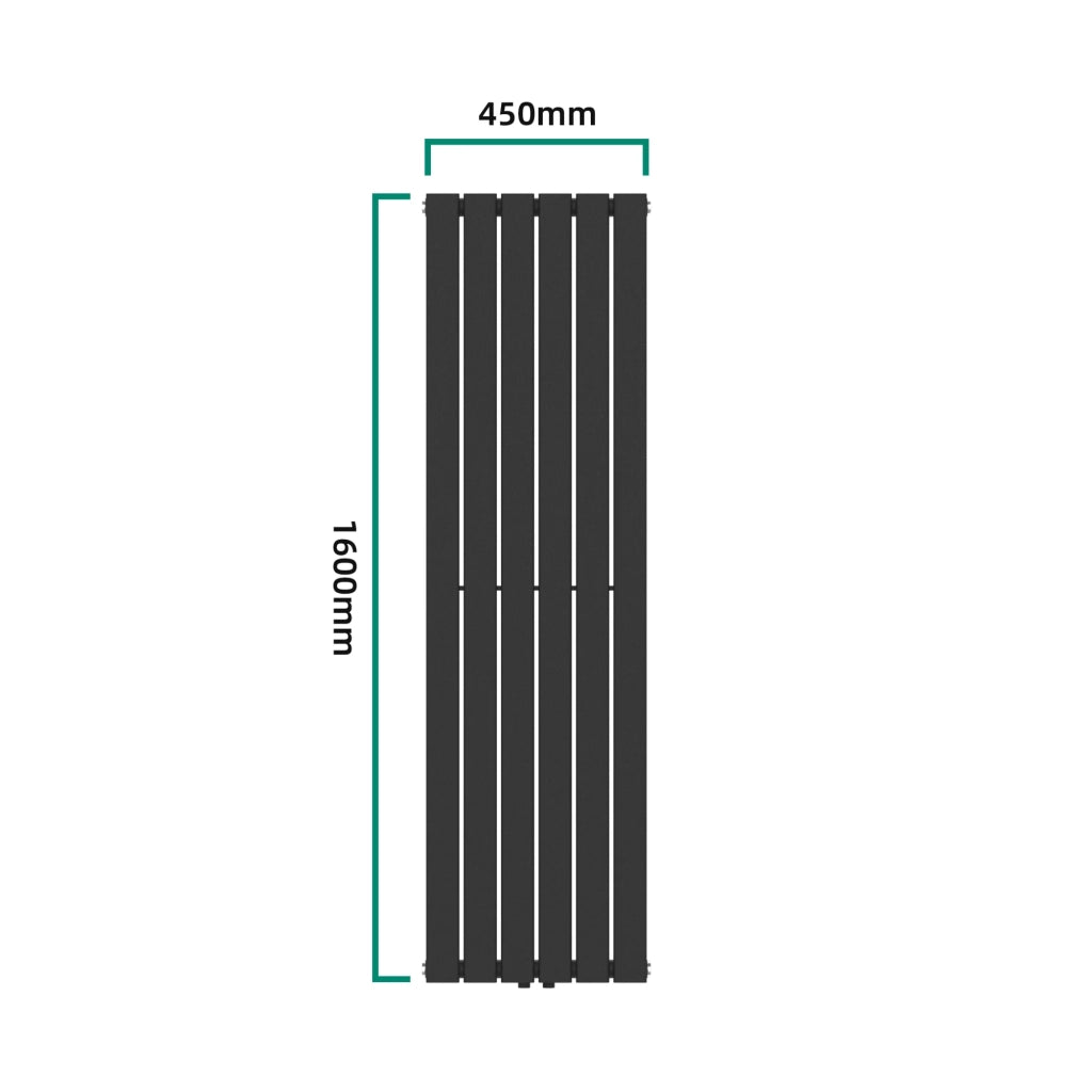 Radiatore a pannello piatto 790 watt acciaio 160 x 45 cm nero 03_0010465