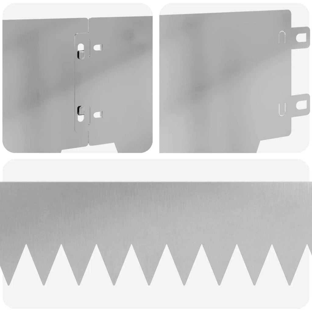 Bordura per Prato 10 pcs 103 x 15 cm metallo Argento 8008258