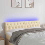 Testiera a LED-Testata con LED Crema 144x7x78/88 cm in Tessuto