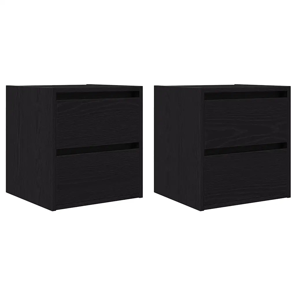 Comodini a Muro 2 pz Rovere Nero 38x34x40 cm 861250