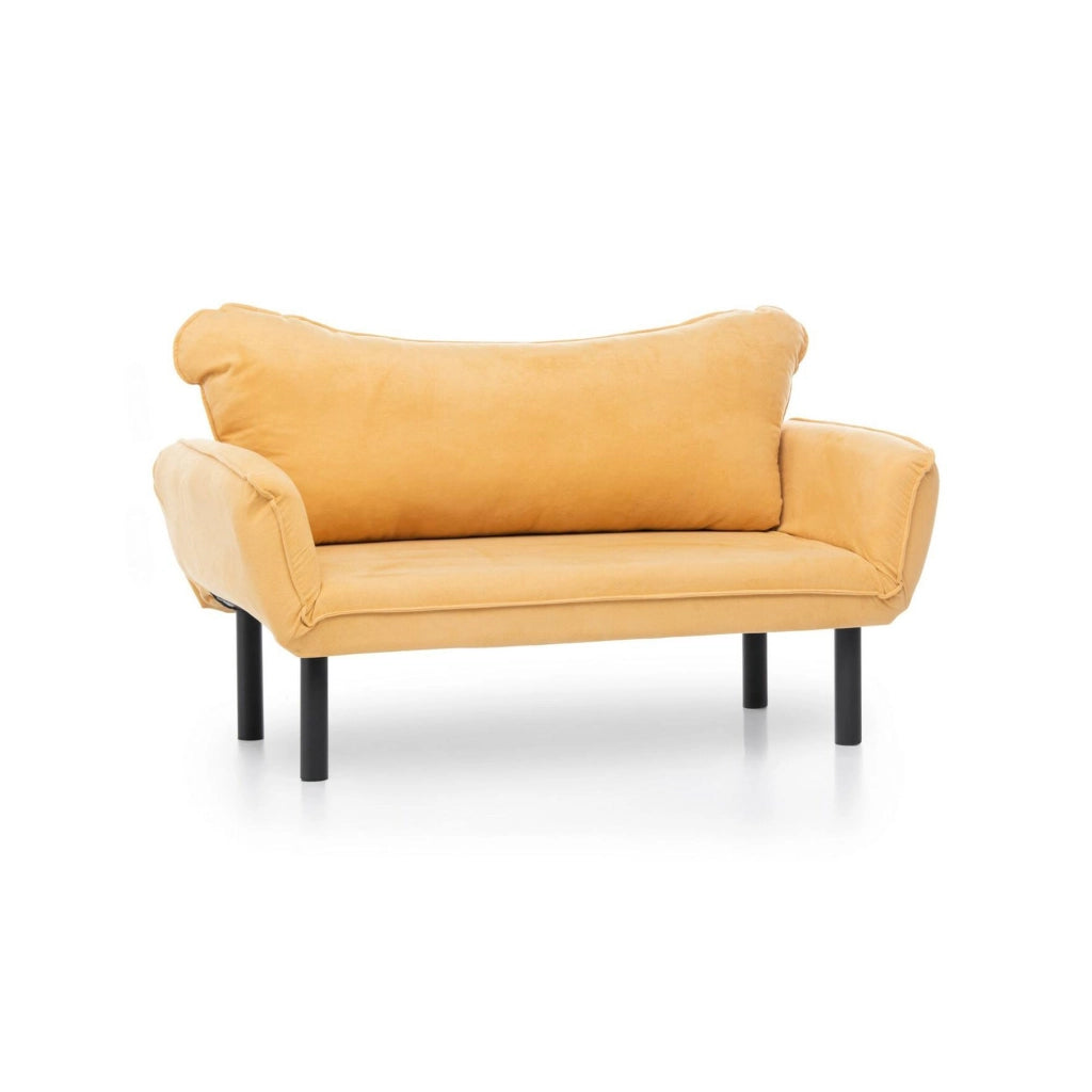 Hone, Divano Letto 2 Posti Contenitore, 140x65 cm Giallo