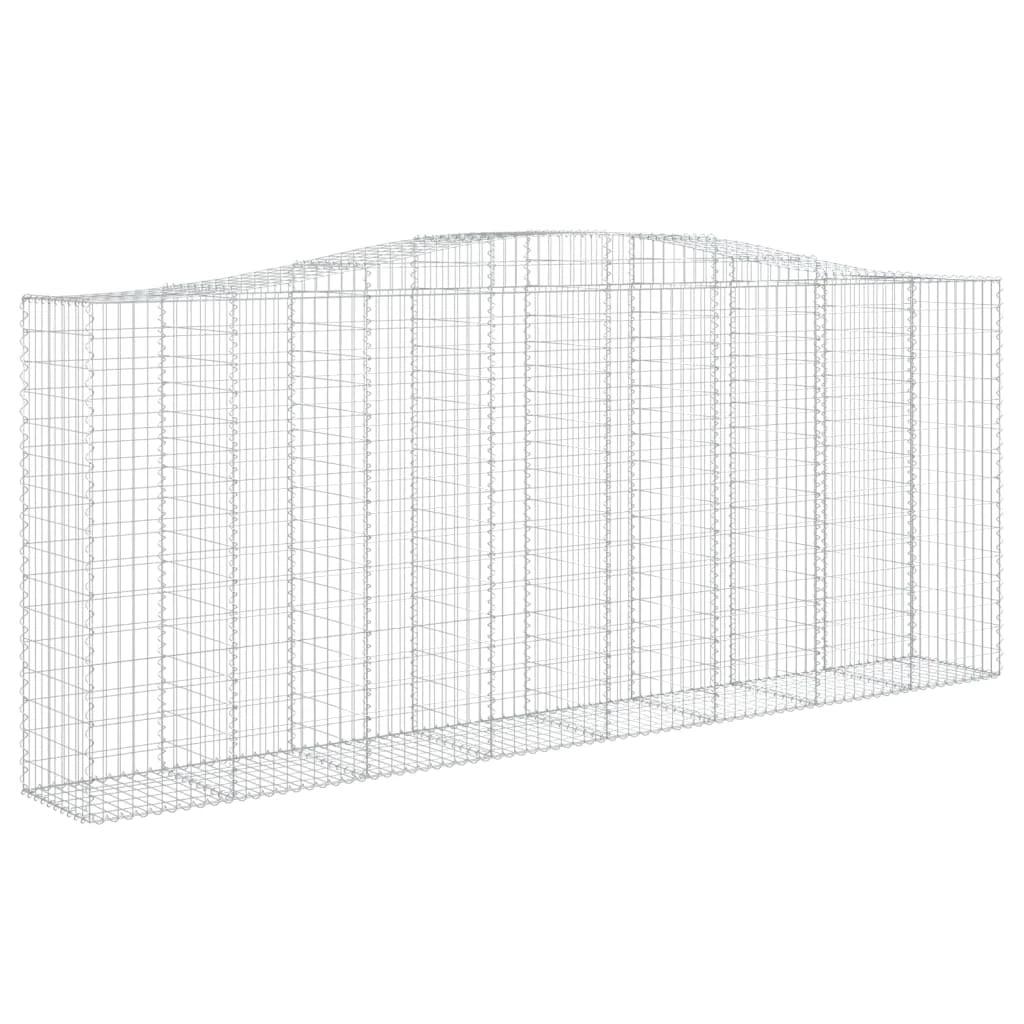 Set di 2 gabbioni ad arco per recinzione gabbia o muro di contenimento 400 x 50 x 160/180 cm ferro zincato argento 02_0041406