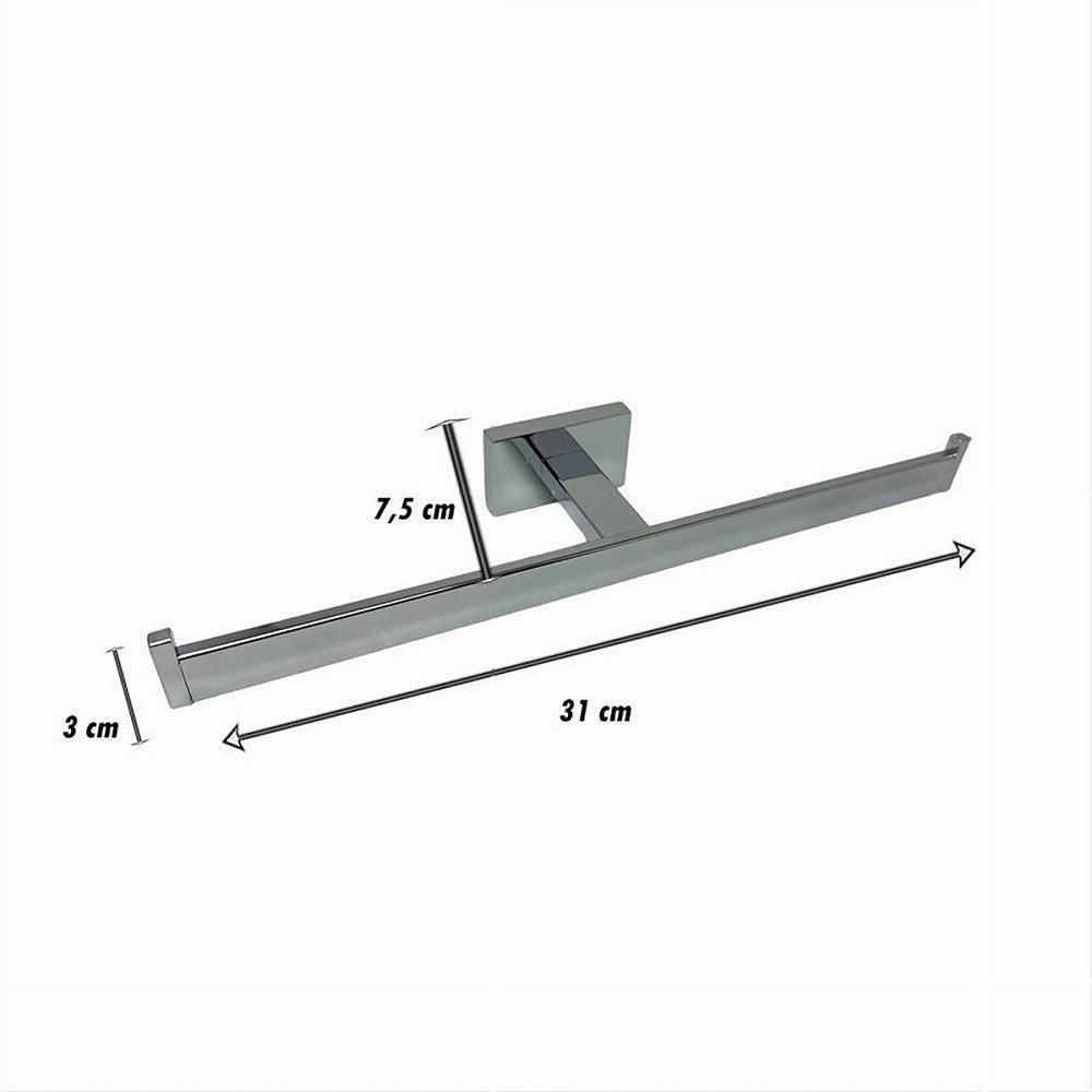 Trade Shop - Porta Rotolo Rotoli Doppio Carta Igienica Fissaggio Parete Per Bagno Cubo 87219 -