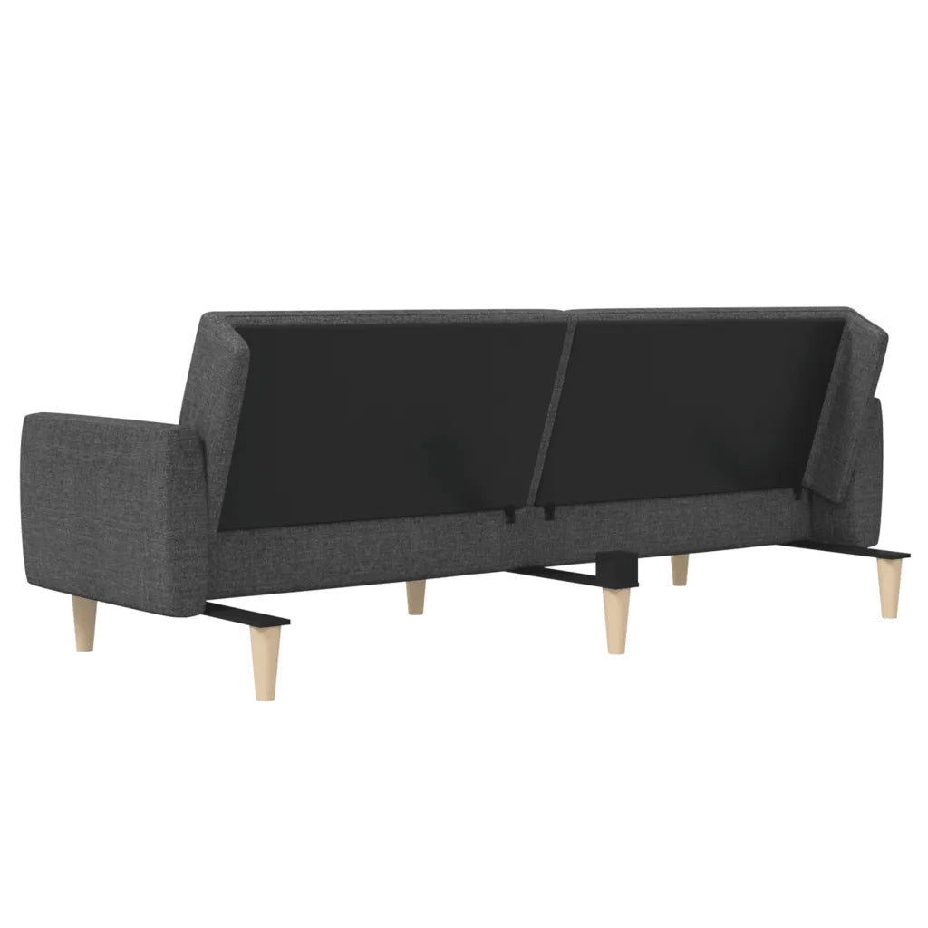 Divano Letto a 2 Posti Grigio Scuro in Tessuto 375785