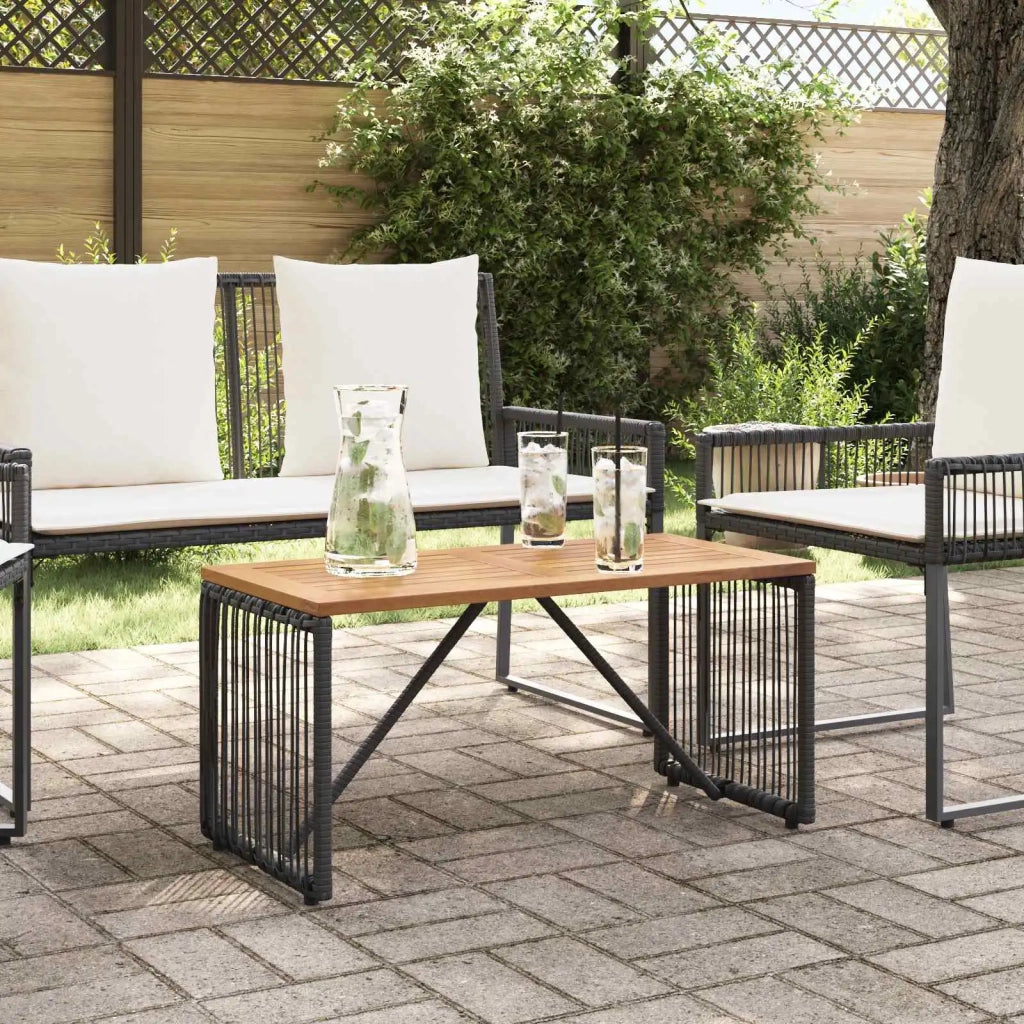 Tavolo da Esterno Nero e Marrone 80 x 40 x 40 cm polyrattan 42025164