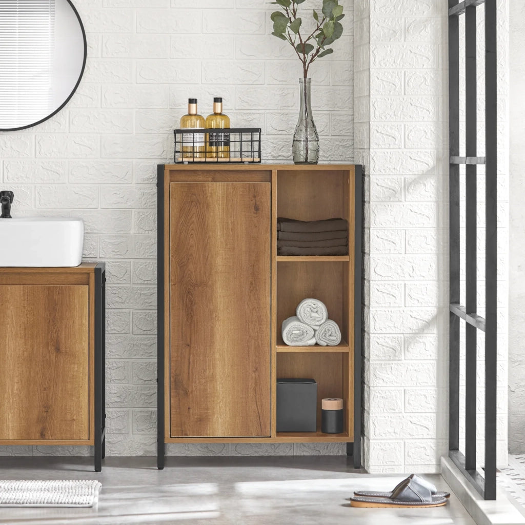 Mobile lavanderia con sacchi portabiancheria pieghevoli, Portabiancheria, Mobile bagno, Stile vintage, 60x30x90cm BZR65-PF SoBuy