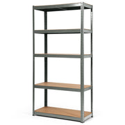 Scaffale con 5 livelli salva spazio-Organizer con struttura in acciaio resistente portata 875kg 40x90x180cm Grigio