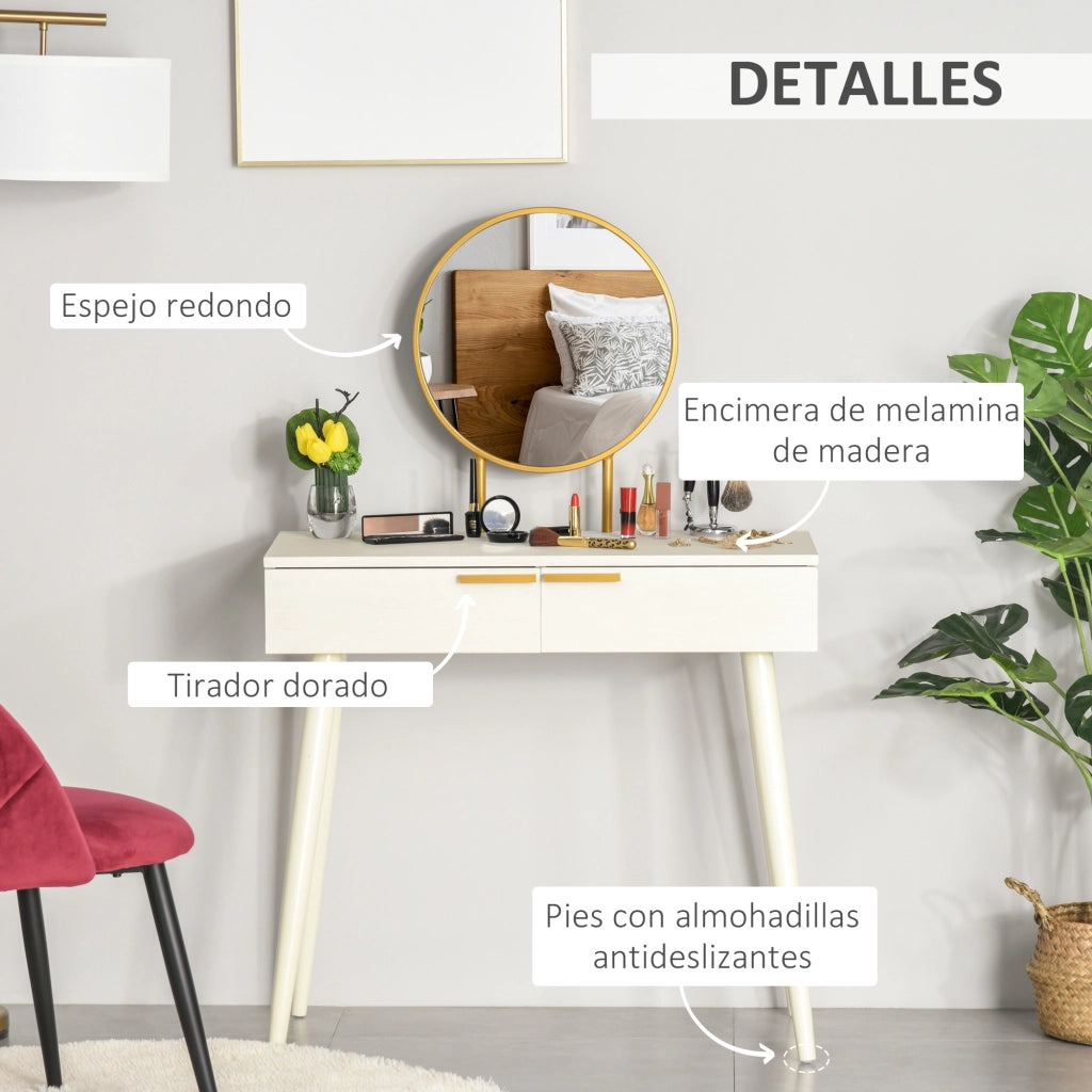 Cassettiera con specchio ¨C zephmum ¨C bianco 80x40x123 cm