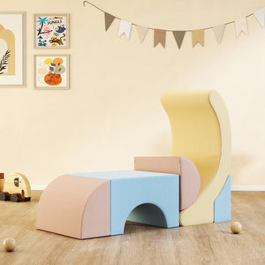 Set 5 Costruzioni Morbide per Bambini Rivestimento in Velluto Sfoderabile e Lavabile Multicolore