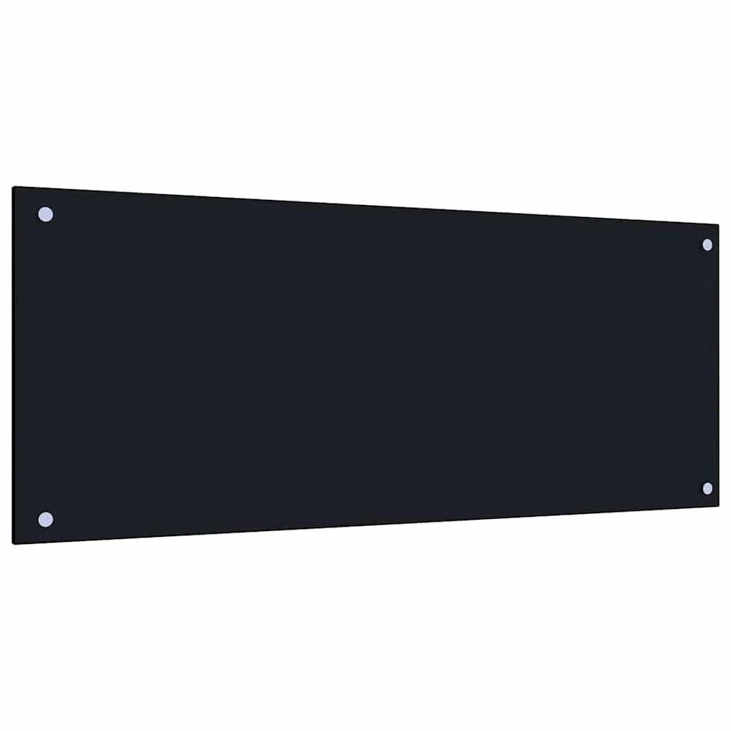 Set di 2 paraschizzi moderni per cucina 100 x 40 cm resistenti al calore facili da installare in vetro temperato nero 02_0056232