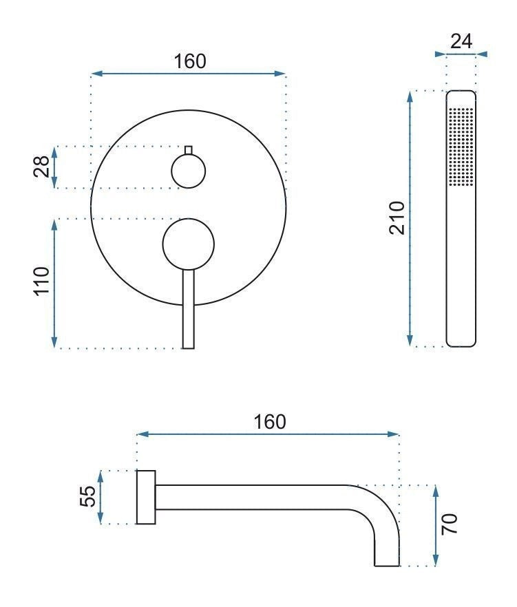 Rubinetto Da Vasca Rea Lungo Titan + Box