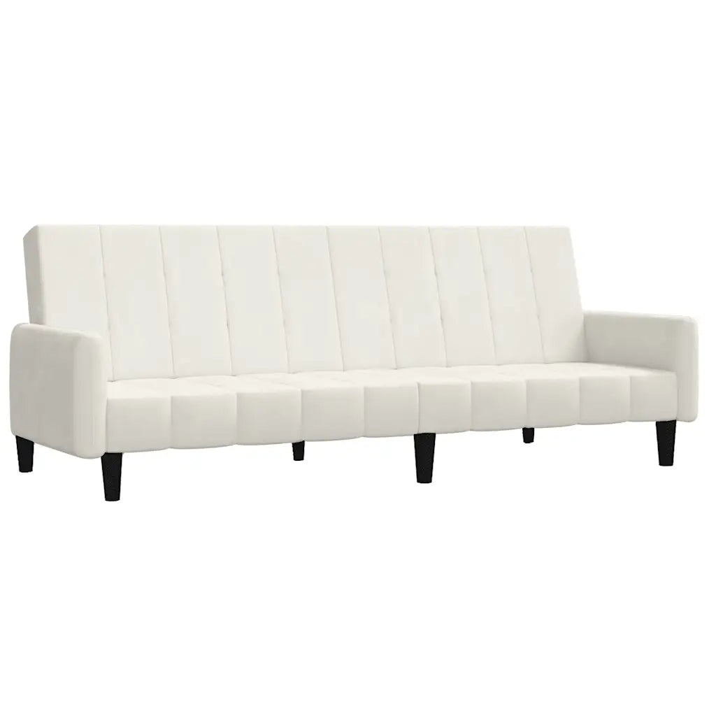 Divano letto | Sof¨¤ letto | Letto singolo a 2 Posti Crema in Velluto