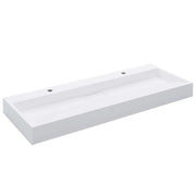 Lavandino-Lavello 120x46x11 cm Blocco in Marmo/Minerale Bianco